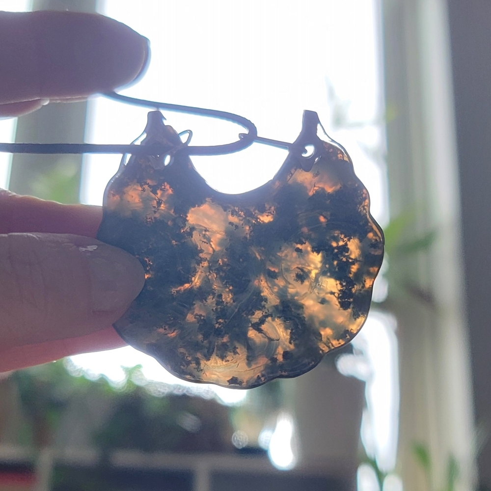 Handcrafted, Celtic Pattern, Beatiful Moss Agate … - image 3